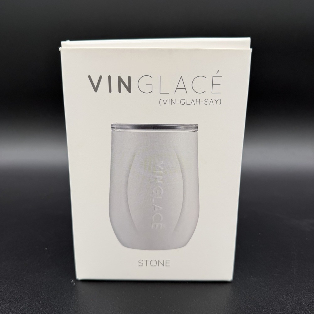 Vinglacé Stainless Steel Stemless Wine Glass Lined 10oz Insulated Tumbler Stone